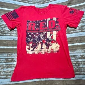 Men’s Grunt Style R•E•D (Remember Everyone Deployed) USA Military Tshirt